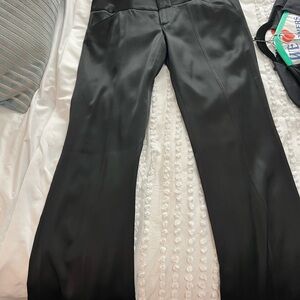 Alice + Olivia Black Wide Leg Silk Pants